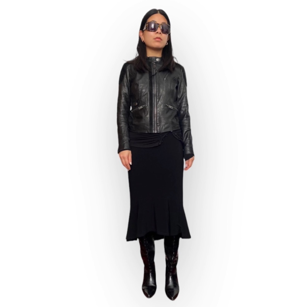 Levi’s Lamb Leather Black Moto Jacket Size S